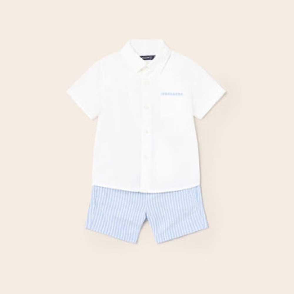 Size 24 months Mayoral Kids Set in White and Light Blue